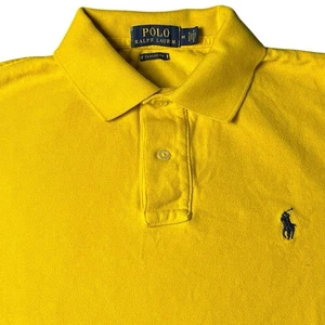 Ralph Lauren Polo Herren Hemd Gelb Einfarbig Kurzarm Classic Fit Stretch Gr. M - Bild 1 von 7