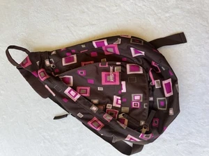JanSport Crossbody Backpack T2790508 Brown pink Geometric - Picture 1 of 12