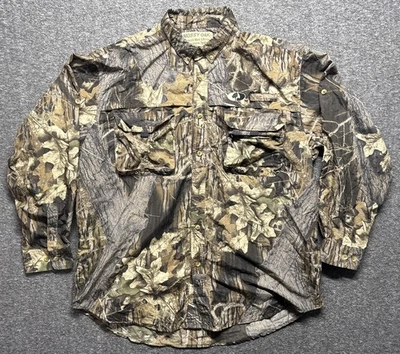 Camisa de Pesca de Caza De Colección Para Hombre XL Roble Mossy Camuflada Manga Larga Con Botones Delanteros Foto 1 de 4