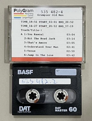 Johnny Cash Bee Gees Dean Martin Nat King Cole Alan Silvestri DAT Cassette Tape - Image 1 of 2