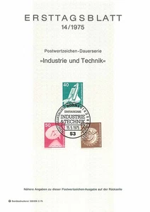 Ersttagsblatt 1975 - Industrie und Technik Dauerserie Sammlerstück - Bild 1 von 1