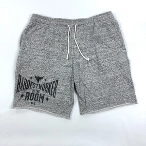 Under Armour Shorts Mens XXL Project Rock Terry Fleece UA Sweats Hardest Worker - Picture 1 of 10