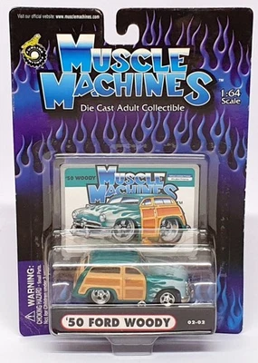 Muscle Machines 1/64 Scale 71161 02-02 - 1950 Ford Woody - Green - Image 1 of 4