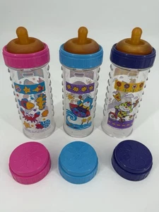 3 biberones redondos decorados Playtex vintage con tapa para bebé de 8 oz nuevos - Imagen 1 de 12