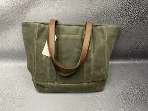 New Tecovas Women Green Waxed Canvas Classic Tote Bag - Picture 1 of 8