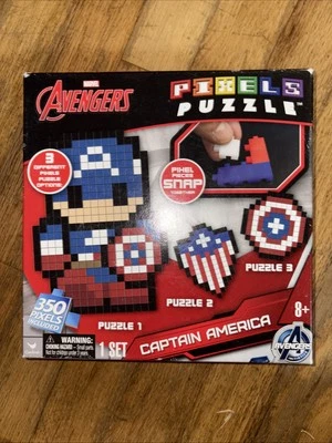 NIB Marvel Avengers Captain American Pixels Puzzle 350 pcs 3 Different Puzzles - Image 1 of 3