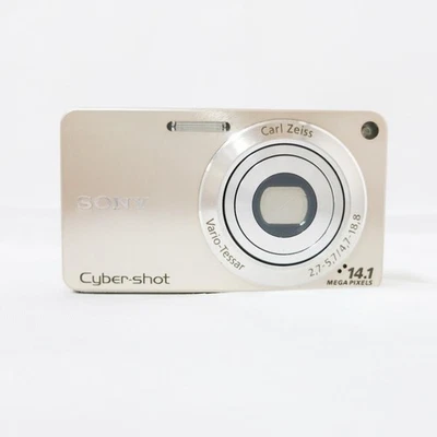 Sony Syber Shot DSC-W350 Gold 14.5MP Carl Zeiss Lens Used Tested From Japan - Image 1 of 4