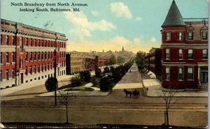 Vintage Maryland MD Postcard Broadway Street View Baltimore Mt Washington 1913 - Picture 1 of 3