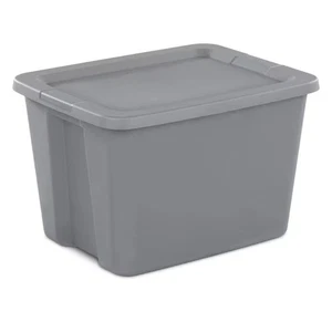 Sterilite Large Storage Bin, 18 Gallon Plastic Storage Container with Snap-On Li - Picture 1 of 6