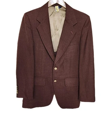Vintage Kuppenheimer Maroon Blazer Mens Suit Jacket Gold Buttons Size 28 R USA  - Image 1 of 4