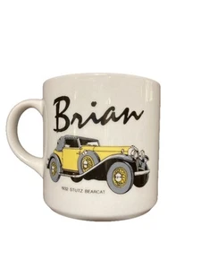 Vintage '83 Herren Kaffeebecher Teetasse Antik Stutz Bearcat Personalisiert "Brian" - Bild 1 von 4