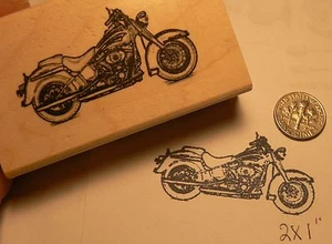 Harley Davidson soft tail motorcycle rubber stamp P51 - Picture 1 of 2