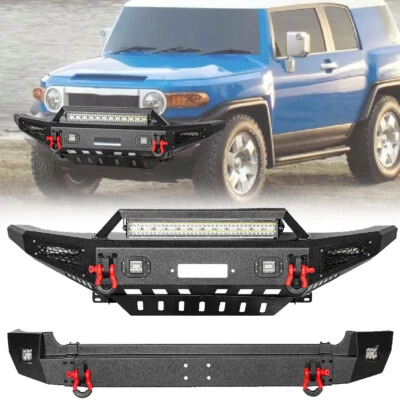 Parachoques delantero/trasero Aaiwa para Toyota FJ Cruiser 2007-2014 con placa de cabrestante y luces LED Foto 1 de 4