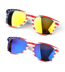 USA AMERICAN FLAG STARS & STRIPES PATRIOTIC UV400 CLASSIC SUNGLASSES - Picture 1 of 3