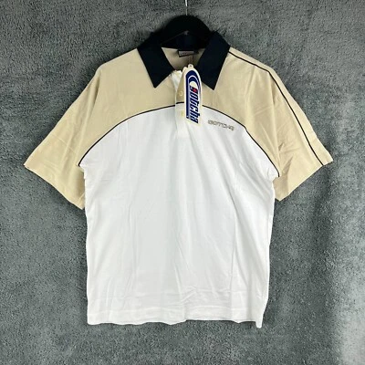 Vintage Gotcha Polo Shirt Mens Small Beige White 90s Surfwear Retro BNWT - Image 1 of 4