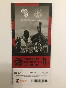 TORONTO RAPTORS VS HOUSTON ROCKETS DECEMBER 5,2019 TICKET STUB - Picture 1 of 1