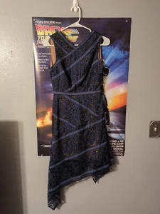 BCBG MAX AZRIA Mary Ann Beige Lined Lace Asymmetric Sleeveless Dress Size 0 - Picture 1 of 5