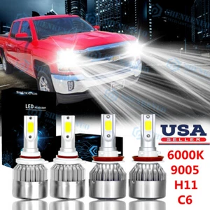 H11+ 9005 for 2019 2020 Silverado WT Custom Trail Boss White LED Headlight Bulbs - Picture 1 of 13