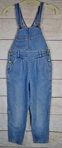 Vintage JET SET Blue Pleated Denim Overalls Youth Romper Girls Sz 26x21 - Picture 1 of 13