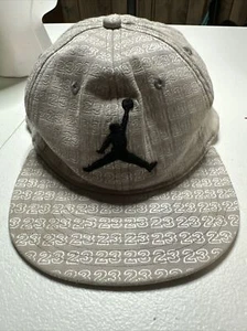 Nike Air Jordan Jumpman Hat Allover 23 Print Fitted Youth Size 8/20 Tan - Picture 1 of 3