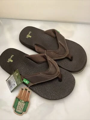 Sandalias Sanuk BEER COZY PRIMO Marrón 7 Hechas a Mano de Cuero (D) Chanclas para Hombre Foto 1 de 4