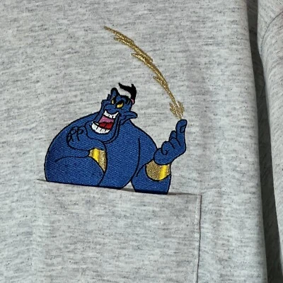 Camisa de Bolsillo Bordada Disney Vintage Disney Store Aladdin Genie, Talla XL NUEVA Foto 1 de 4