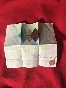 Rolex Certificato Garanzia Per Z Seriale Giorno Data 118346 - Foto 1 di 7