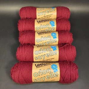 (5) Deep Burgundy Yarn Skeins 1228 Orlon 4-Ply LeeWards - Picture 1 of 6