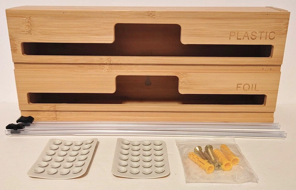 2 In 1 Foil/Plastic Paper Holder with Cutters Wall Mountable Hardware Comes With - Image 1 of 3