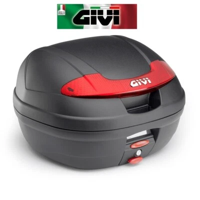 Bauletto Negro en Relieve Catadiottri Rojos Con Set Placa Universal E340N GIVI - Imagen 1 de 4