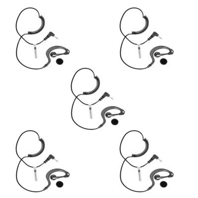 5 X LISTEN Receive ONLY G shape soft EARPIECE Security Radio Headset with 2.5mm - Image 1 of 3