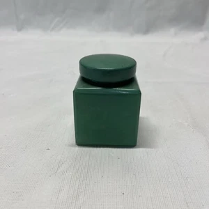 Vintage Green Glass School Desk Inkwell With Screw On Top - Picture 1 of 7