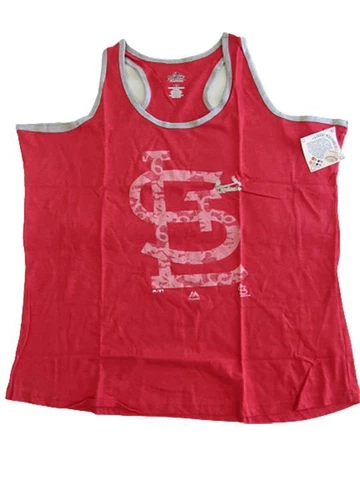 St Louis Cardinals Womens Plus Sizes 1X-2X-4X Majestic Razorback Tank Top Shirt Cover