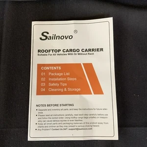Sailnovo Car Rooftop Cargo Carrier Roof Bag Waterproof 20 Cubic Feet for Top ... - Picture 1 of 5