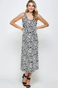 Jostar, Travel Knit Dress, long A-Line, Tank, Stretchy NO-IRON poly/span. 289 - Picture 1 of 2