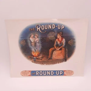 Etiqueta antigua de caja de cigarros Roundup Celestino Costello & Co etiqueta de tabaco de papel - Imagen 1 de 6