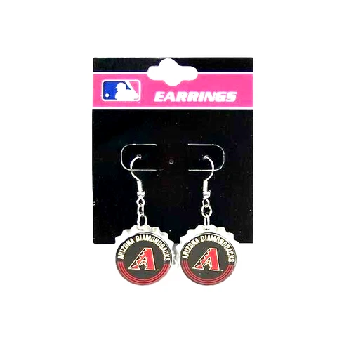ARIZONA DIAMONDBACKS MLB Team Logo Licensed, Bottle Cap Style Dangle Earrings Cover