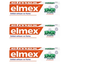 3x Elmex Junior Zahnpasta 75 ml 6-12 Jahre Kinderzahnpasta Zahnschmelzschutz