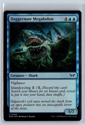 (2x) FOIL Daggermaw Megalodon Duskmourn Common – MTG Magic the Gathering Card - Image 1 of 2