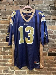 Kurt Warner Los Angeles St Louis Rams Jersey Nike XL Blue Gold #13 - Picture 1 of 6