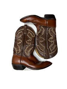 Anderson Bean Vintage Brown Leather Cowboy Boots 10 D