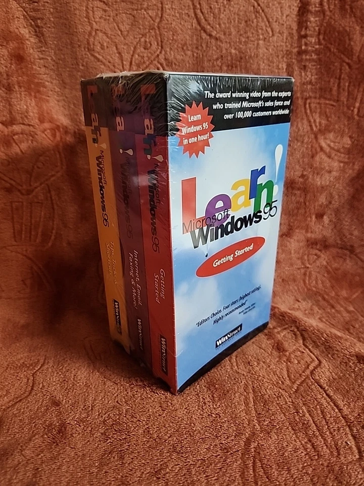 Learn Microsoft Windows 1995 Getting Started VHS. Includes 3 VHS Tapes. Sealed - Image 1 of 4