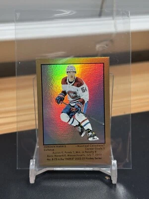 2022-23 Parkhurst Champions JORDAN HARRIS 1951 Retro Rookie Gold Rainbow /51 - Image 1 of 2