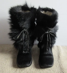 Stivali neri vintage Oscar Sport donna Winna foderati in lana pelliccia taglia EU 38 - Foto 1 di 10
