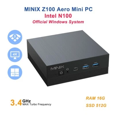 MINIX Gaming Mini PC Z100 Aero Intel N100 16G 512G Official Genuine Windows DDR4 - Image 1 of 4
