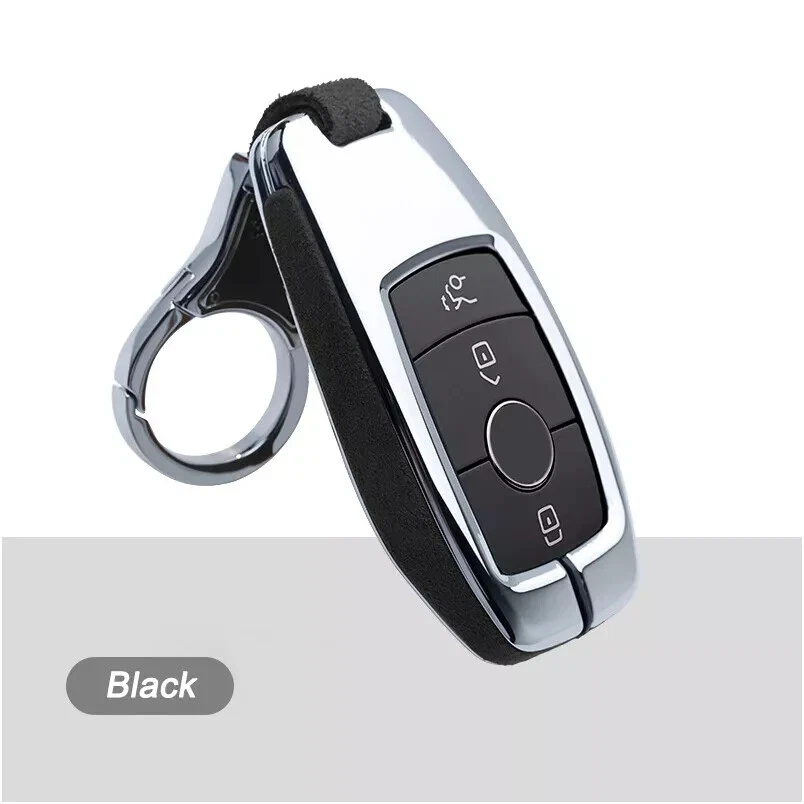 Funda para llave de coche de aleación de cuero gamuza para Mercedes Benz E63S AMG Clase E W213 Foto 1 de 4