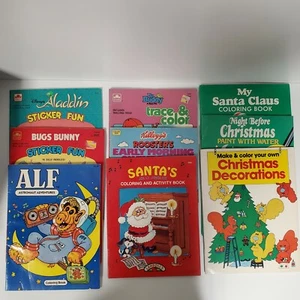 MY BUDDY Golden trace & color Alf Landolls Santa Kellogs Lot of 9 Coloring Books - Picture 1 of 12