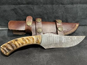 Louis Martin Handmade Custom Damascus Hard Wood Servival Hunting Tracker Knife - Picture 1 of 2