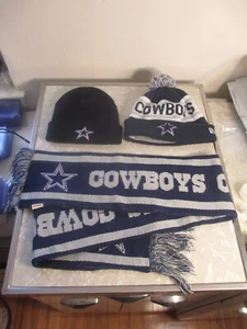 DALLAS COWBOYS Knit Scarf & Hats lot!  Star Logo, NFL Licensed, New Era, Forever - Picture 1 of 9