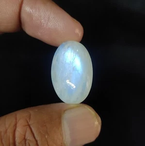 Natural OVAL Rainbow Moonstone Gemstone 14.00 Cts Handmade Cabochon 20X14X6 MM - Picture 1 of 6